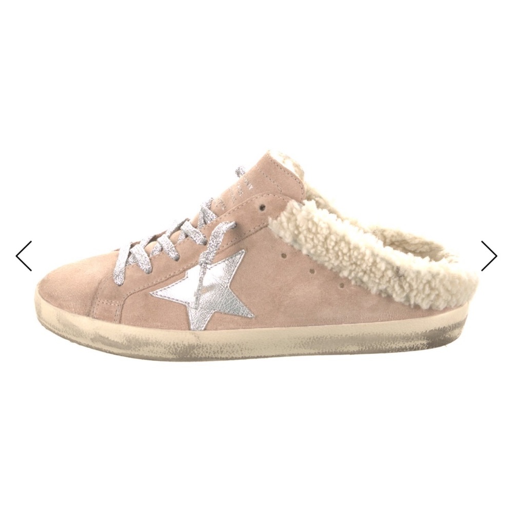 Golden Goose Superstar Sabot Suede Shearling Sneakers